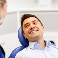 Man smiling in the dental chair