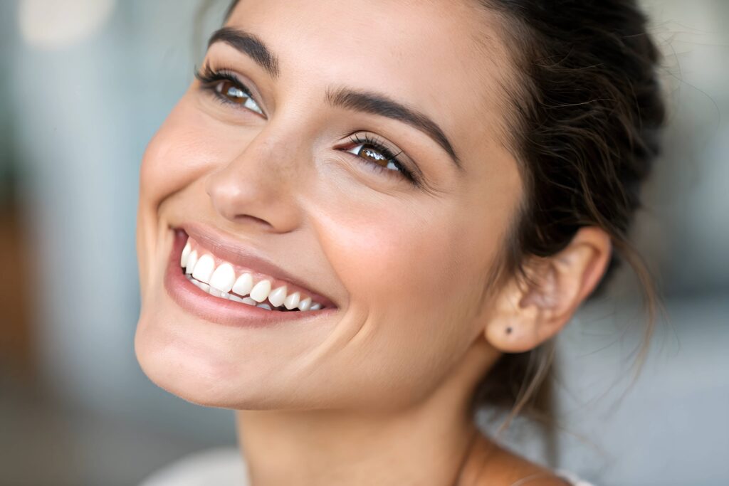 Closeup of woman smiling